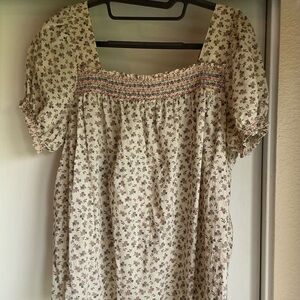 Lucky Brand Cream Floral Blouse